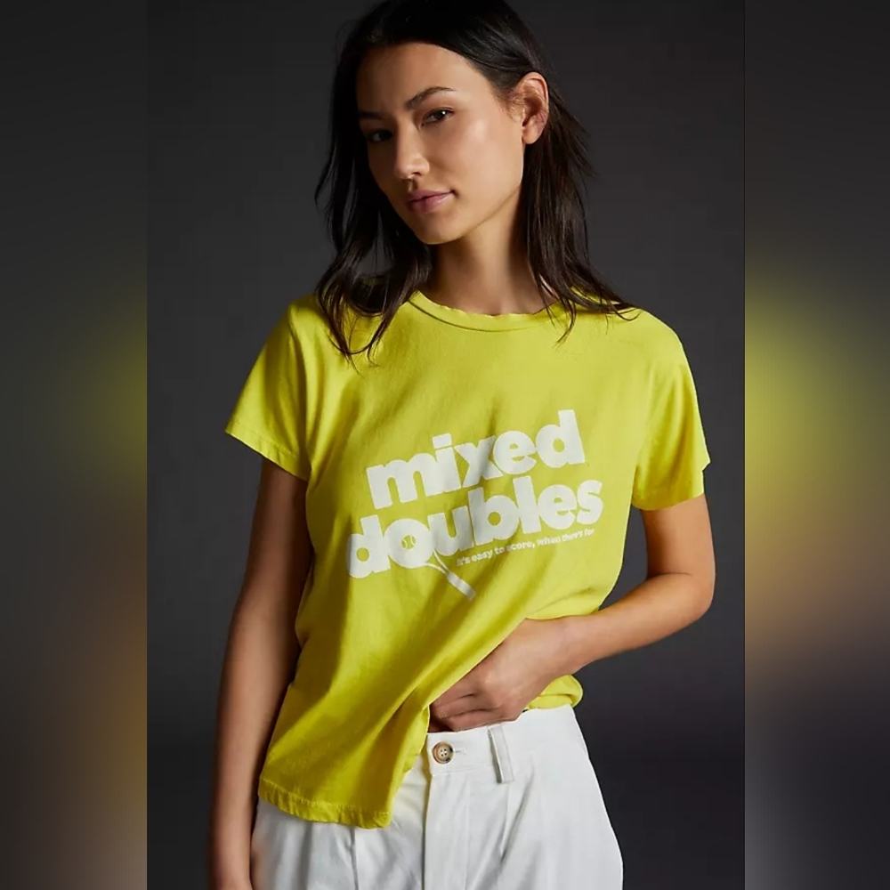 MOTHER Yellow Graphic Short Sleeve T-Shirt